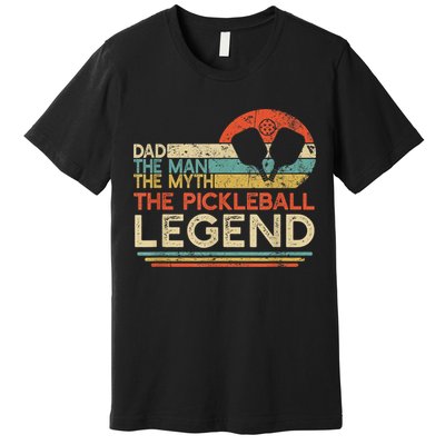 Men Vintage Pickleball Dad The Man The Myth The Legend Premium T-Shirt