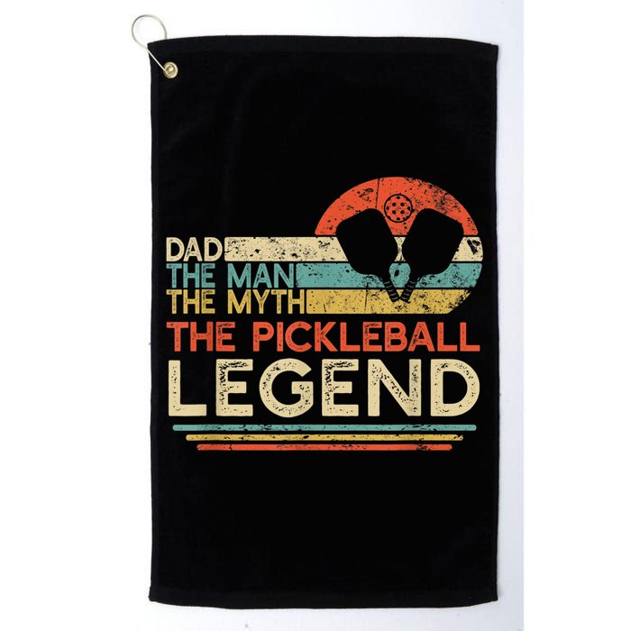 Men Vintage Pickleball Dad The Man The Myth The Legend Golf Towel