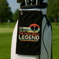 Men Vintage Pickleball Dad The Man The Myth The Legend Golf Towel