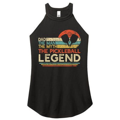 Men Vintage Pickleball Dad The Man The Myth The Legend Women's Perfect Tri Rocker Tank