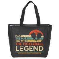 Men Vintage Pickleball Dad The Man The Myth The Legend Zip Tote Bag