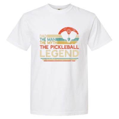 Men Vintage Pickleball Dad The Man The Myth The Legend Garment-Dyed Heavyweight T-Shirt