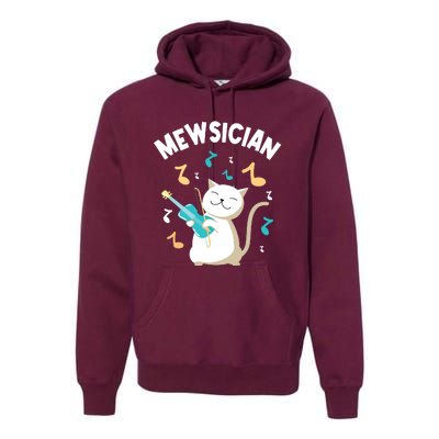 Mewsician Violin Player Cat Violinist Musician Premium Hoodie