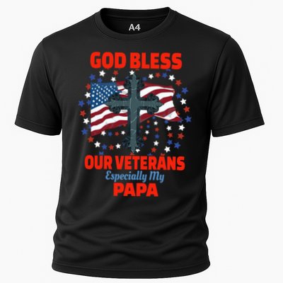 Military Veteran Papa For Proud Granddaughter Grandson Gift Performance Shirt