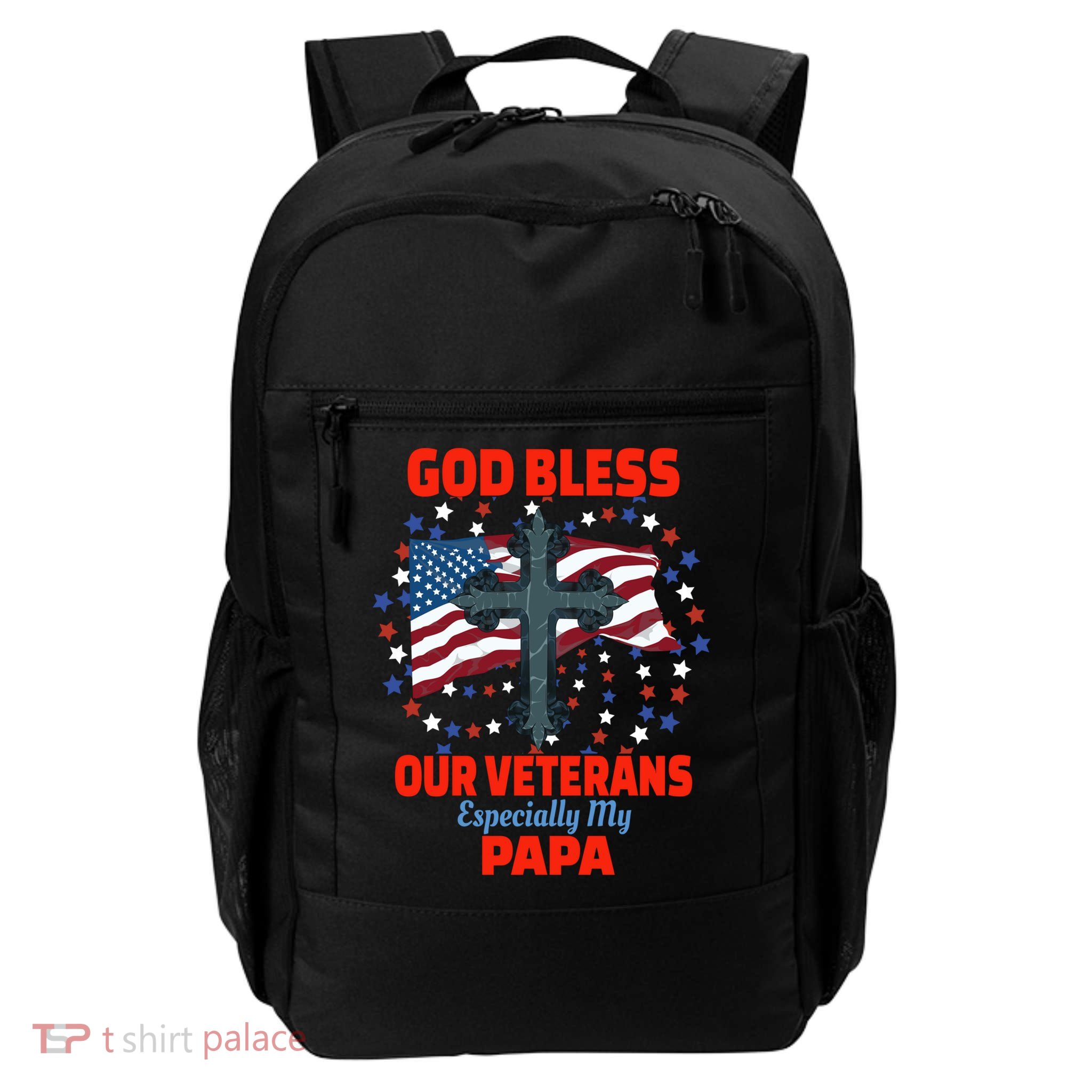 Military Veteran Papa For Proud Granddaughter Grandson Gift Backpack