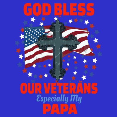 Military Veteran Papa For Proud Granddaughter Grandson Gift T-Shirt