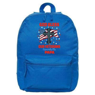 Military Veteran Papa For Proud Granddaughter Grandson Gift 16 in Basic Backpack