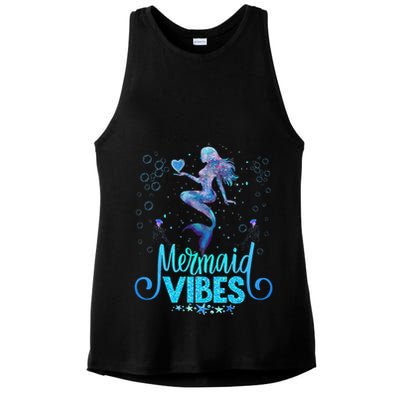 Mermaid Vibes Party Mermaid Tail Matching Family Halloween Ladies PosiCharge Tri-Blend Wicking Tank