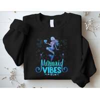Mermaid Vibes Party Mermaid Tail Matching Family Halloween Sweatshirt