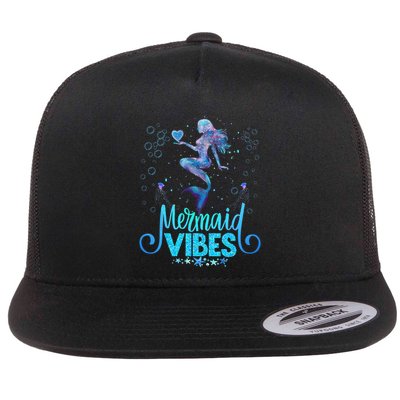 Mermaid Vibes Party Mermaid Tail Matching Family Halloween Flatbill Hat
