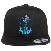 Mermaid Vibes Party Mermaid Tail Matching Family Halloween Flat Bill Trucker Hat