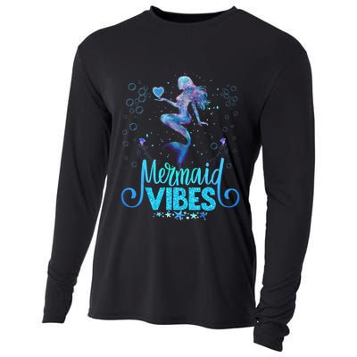 Mermaid Vibes Party Mermaid Tail Matching Family Halloween Cooling Performance Long Sleeve Crew