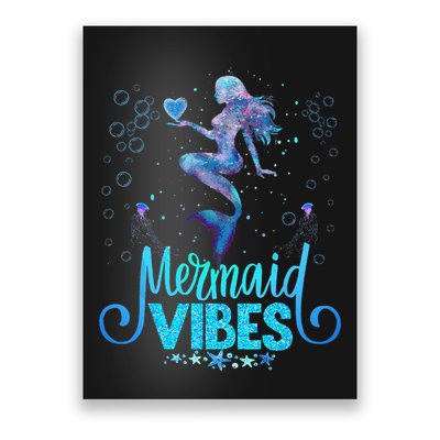 Mermaid Vibes Party Mermaid Tail Matching Family Halloween Poster