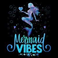 Mermaid Vibes Party Mermaid Tail Matching Family Halloween Pom Pom 12in Knit Beanie