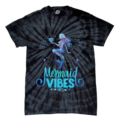 Mermaid Vibes Party Mermaid Tail Matching Family Halloween Tie-Dye T-Shirt