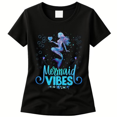 Mermaid Vibes Party Mermaid Tail Matching Family Halloween Womens T-Shirt