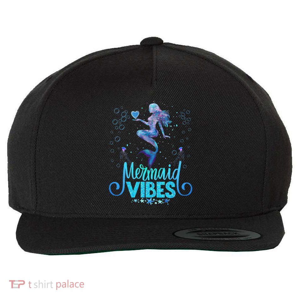 Mermaid Vibes Party Mermaid Tail Matching Family Halloween Wool Snapback Cap