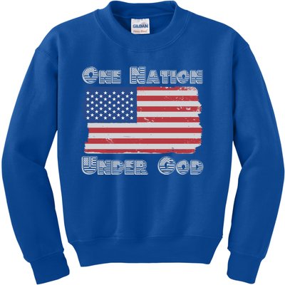 Military Veterans Patriotic Americans One Nation Under God Gift Kids Sweatshirt