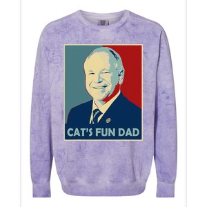 Mr Vice President Of America 2024 Tim Walz CatS Fun Dad Colorblast Crewneck Sweatshirt