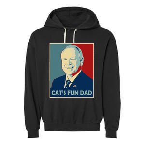 Mr Vice President Of America 2024 Tim Walz CatS Fun Dad Garment-Dyed Fleece Hoodie