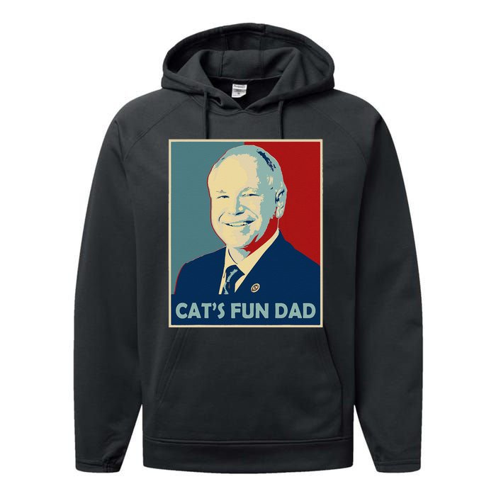 Mr Vice President Of America 2024 Tim Walz CatS Fun Dad Performance Fleece Hoodie