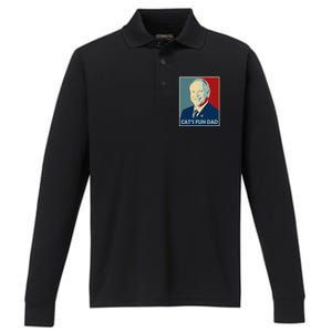 Mr Vice President Of America 2024 Tim Walz CatS Fun Dad Performance Long Sleeve Polo