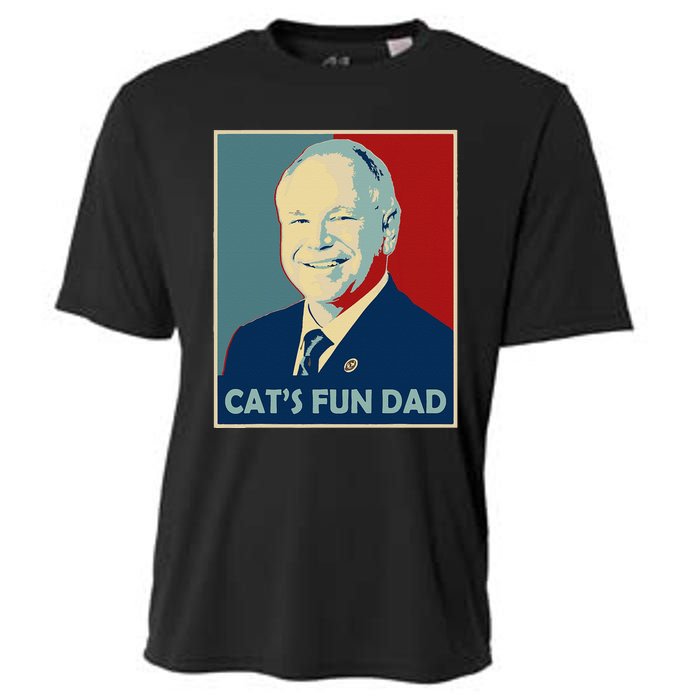 Mr Vice President Of America 2024 Tim Walz CatS Fun Dad Cooling Performance Crew T-Shirt