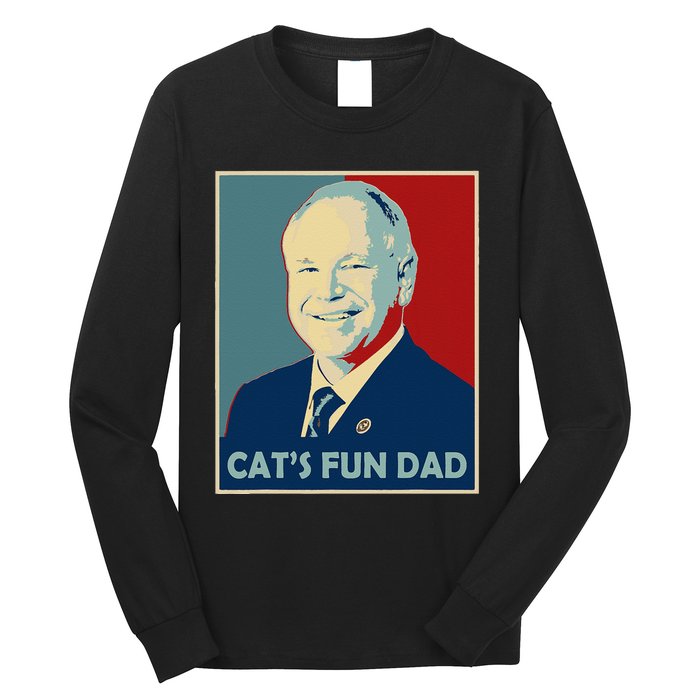 Mr Vice President Of America 2024 Tim Walz CatS Fun Dad Long Sleeve Shirt