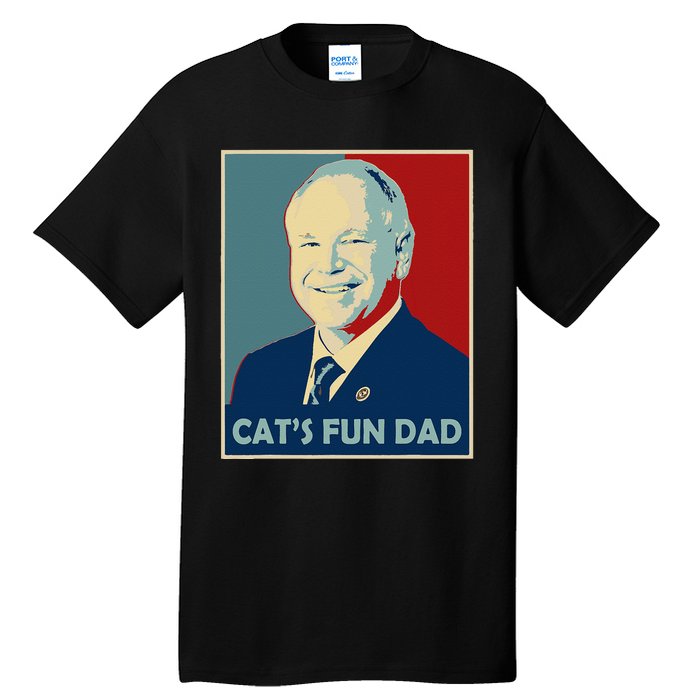 Mr Vice President Of America 2024 Tim Walz CatS Fun Dad Tall T-Shirt