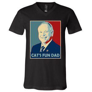 Mr Vice President Of America 2024 Tim Walz CatS Fun Dad V-Neck T-Shirt