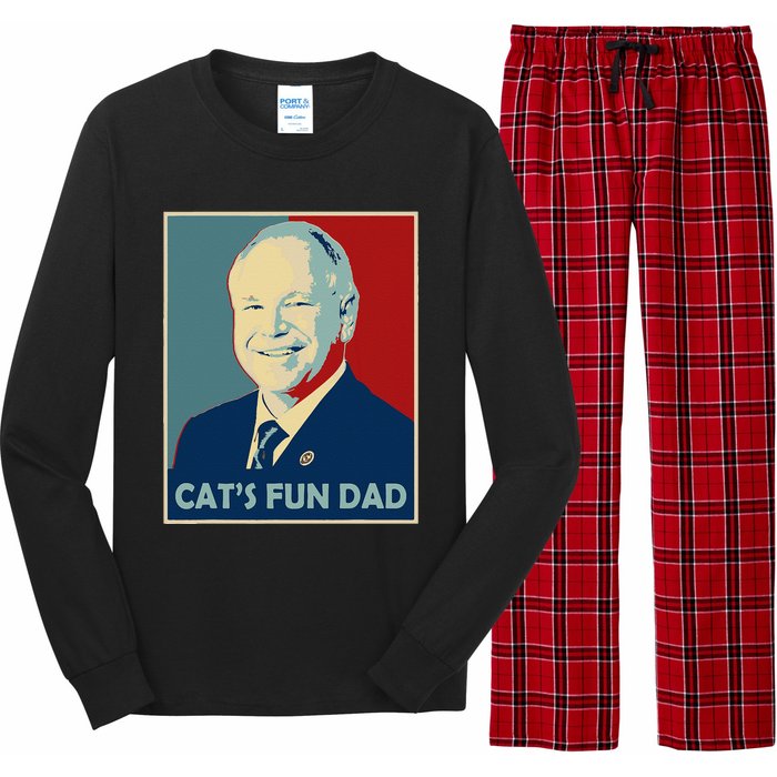 Mr Vice President Of America 2024 Tim Walz CatS Fun Dad Long Sleeve Pajama Set