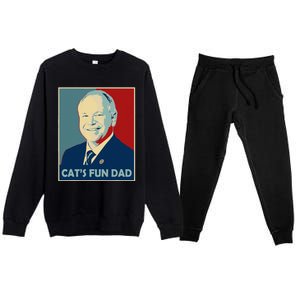 Mr Vice President Of America 2024 Tim Walz CatS Fun Dad Premium Crewneck Sweatsuit Set