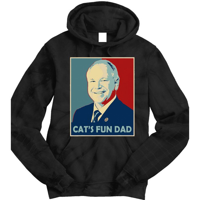 Mr Vice President Of America 2024 Tim Walz CatS Fun Dad Tie Dye Hoodie