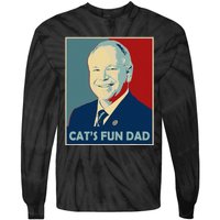 Mr Vice President Of America 2024 Tim Walz CatS Fun Dad Tie-Dye Long Sleeve Shirt