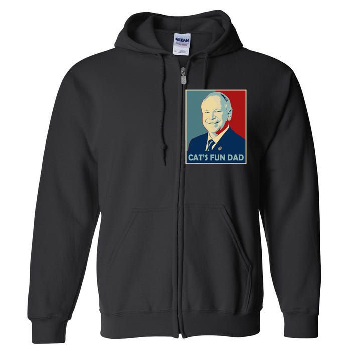 Mr Vice President Of America 2024 Tim Walz CatS Fun Dad Full Zip Hoodie