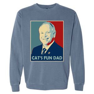 Mr Vice President Of America 2024 Tim Walz CatS Fun Dad Garment-Dyed Sweatshirt