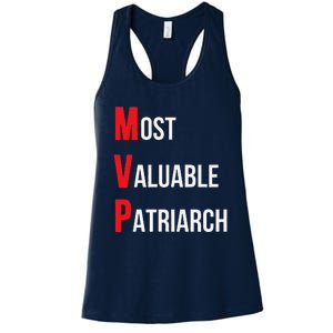 Most Valuable Patriarch Dad Birthday Or Fathers Day Women's Racerback Tank