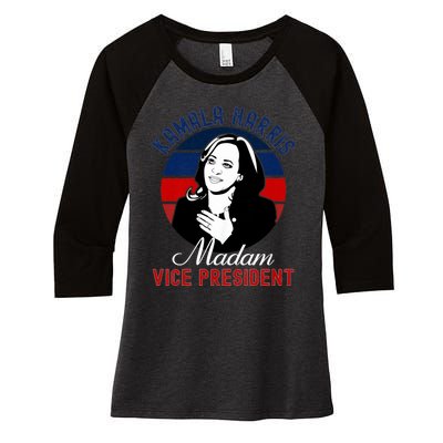 Madam Vice President Kamala Harris Women's Tri-Blend 3/4-Sleeve Raglan Shirt