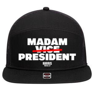 Madam Vice President Harris Walz 7 Panel Mesh Trucker Snapback Hat