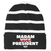 Madam Vice President Harris Walz Striped Beanie with Solid Band