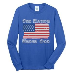 Military Veterans Patriotic Americans One Nation Under God Gift Tall Long Sleeve T-Shirt