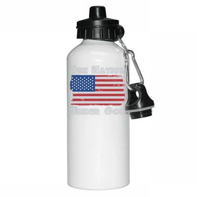 Military Veterans Patriotic Americans One Nation Under God Gift Aluminum Water Bottle 