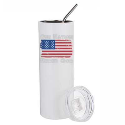 Military Veterans Patriotic Americans One Nation Under God Gift Stainless Steel Tumbler