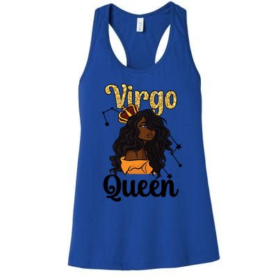 Melanin Virgo Queen Black Virgo Zodiac Sign Virgo Horoscope Cool Gift Women's Racerback Tank