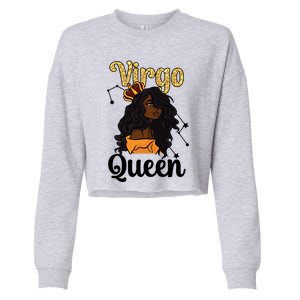 Melanin Virgo Queen Black Virgo Zodiac Sign Virgo Horoscope Cool Gift Cropped Pullover Crew