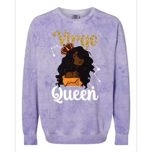 Melanin Virgo Queen Black Virgo Zodiac Sign Virgo Horoscope Meaningful Gift Colorblast Crewneck Sweatshirt