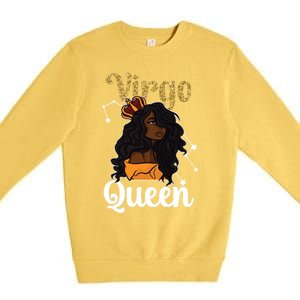 Melanin Virgo Queen Black Virgo Zodiac Sign Virgo Horoscope Meaningful Gift Premium Crewneck Sweatshirt