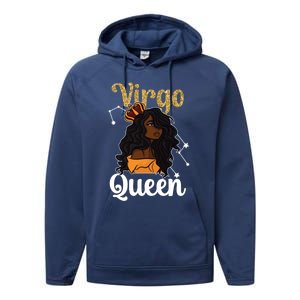 Melanin Virgo Queen Black Virgo Zodiac Sign Virgo Horoscope Meaningful Gift Performance Fleece Hoodie