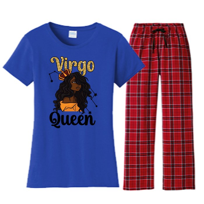 Melanin Virgo Queen Black Virgo Zodiac Sign Virgo Horoscope Meaningful Gift Women's Flannel Pajama Set