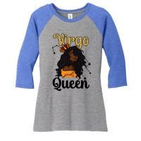 Melanin Virgo Queen Black Virgo Zodiac Sign Virgo Horoscope Meaningful Gift Women's Tri-Blend 3/4-Sleeve Raglan Shirt